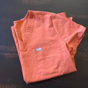Figs Catarina One Pocket Scrub Top - Terracotta
